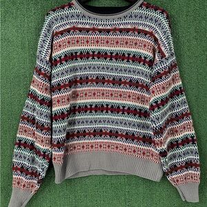 Vintage 90’s Todays News Colorful Patterned Knit Sweater Men’s Size Large